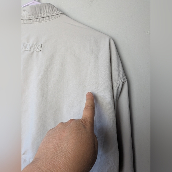 L.L BEAN Vintage Men Button Down Shirt Long Sleeve Size XXL TALL off White Cream - Picture 9 of 11